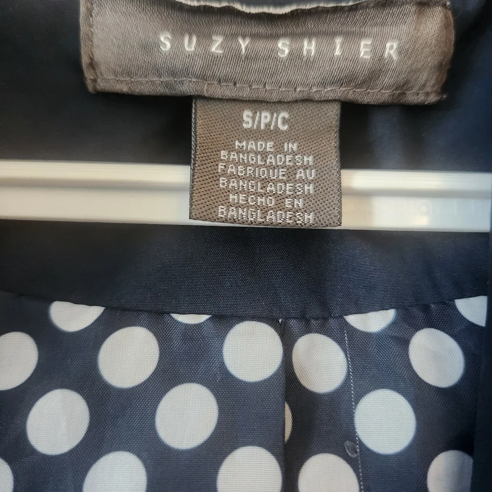 Suzy Shier Dark Blue Trench Coat - Picture 2 of 3